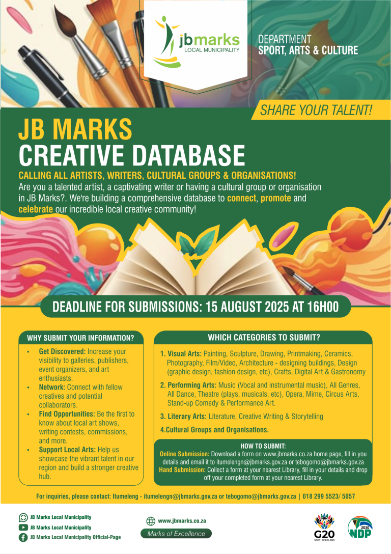 JB MARKS LM CREATIVE DATABASE FLYER - CLOSING DATE 15 AUGUST 2025