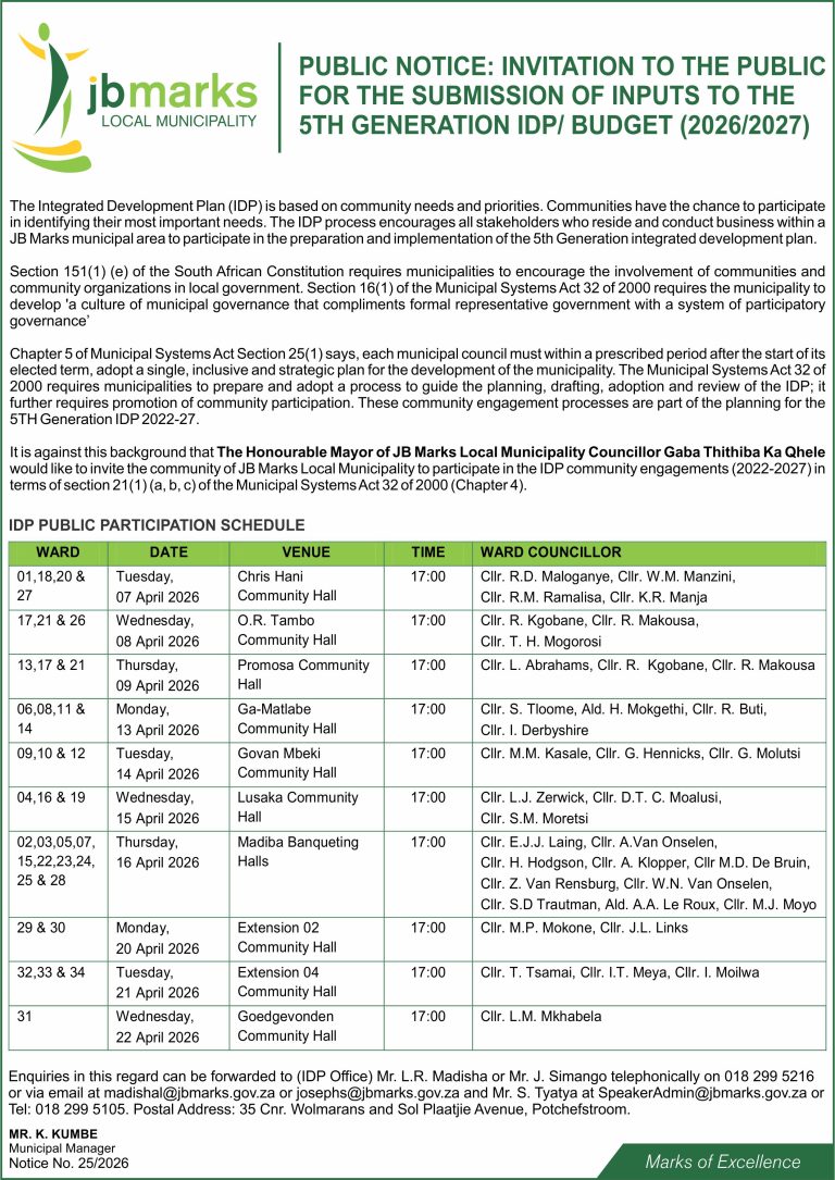 ADVERT - 2026-2027 IDP-BUDGET - 31 MARCH 2026