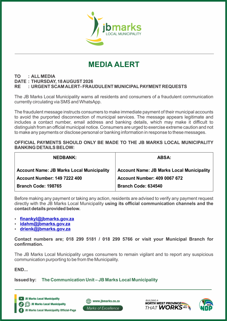 MEDIA ALERT - URGENT SCAM ALERT- FRAUDULENT MUNICIPAL PAYMENT REQUESTS -...